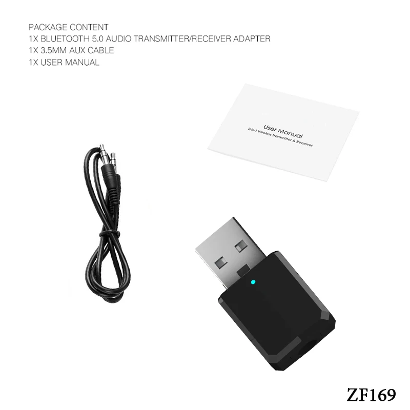 ZF169 KN320 5.0 Bluetooth Thu Phát Không Dây Mini 3.5mm Stereo Bluetooth Adapter Thu Cho Xe Hơi Phát Cho TIVI