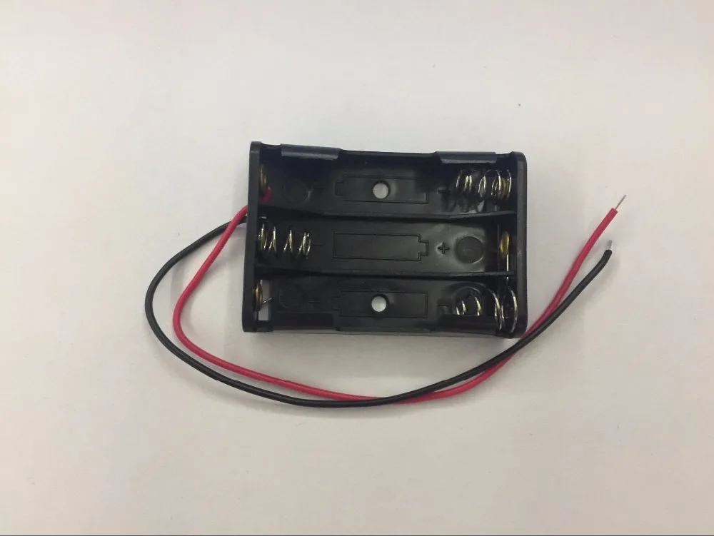 50 個 AAA 電池収納ケースプラスチックボックスホルダーと 6 ''ケーブルリード 3 × AAA バッテリーはんだ接続黒デジタル