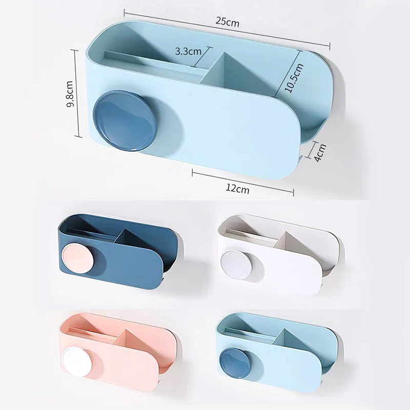 Bathroom Rack Hair Dryer Shelf Shower Toilet Storage Plastic No Punching Organizer Suction wall type 15kg Bearing Household Item