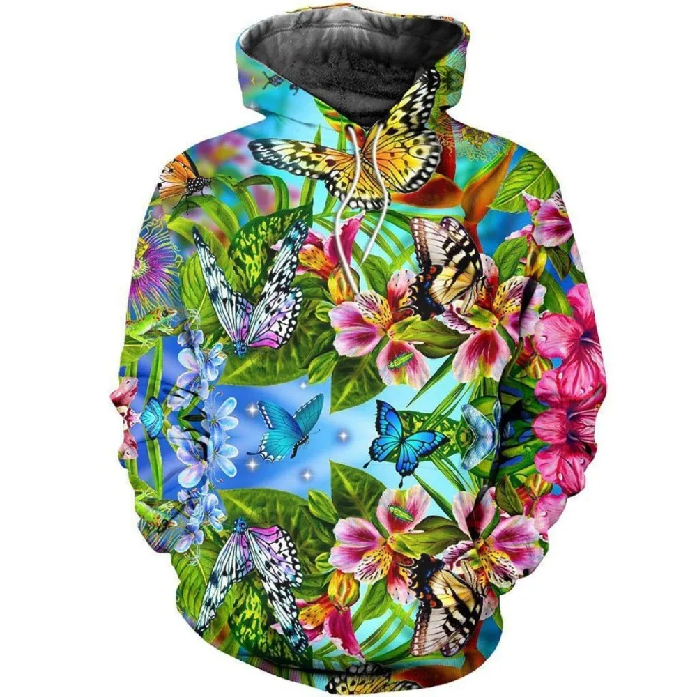 

PLstar Cosmos Fashion hoodies 3D All Over Printed Flower Butterflies Men Women Hooded Sweatshirt Casual Streetwear tracksuit