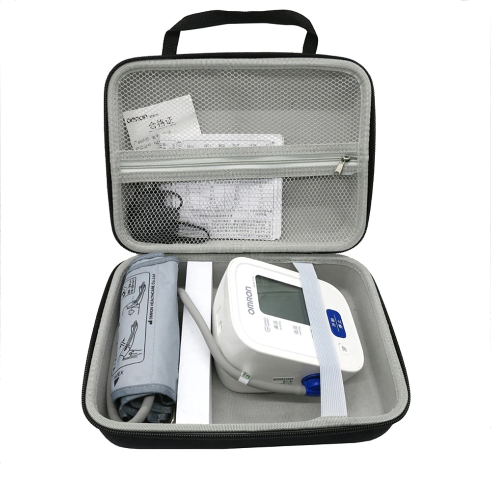 Newest Hard EVA Nylon Cover Bags Case for Omron 7124 71 Series Wireless Upper Arm Blood Pressure Monitor Travel Storage Box