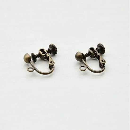 10pcs/lot Silver Gold Bronze Screw Earring Clip No pierced Ear Wire Clip Stud Earrings DIY Jewelry Making Findings Z252