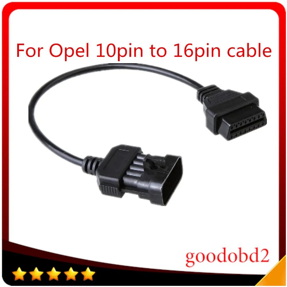 For Opel 10Pin cable to 16Pin OBD2 Car Extension Diagnostic tool connector Cable 10 PIN OBD OBD2 Scan Tool diagnostic  Cable