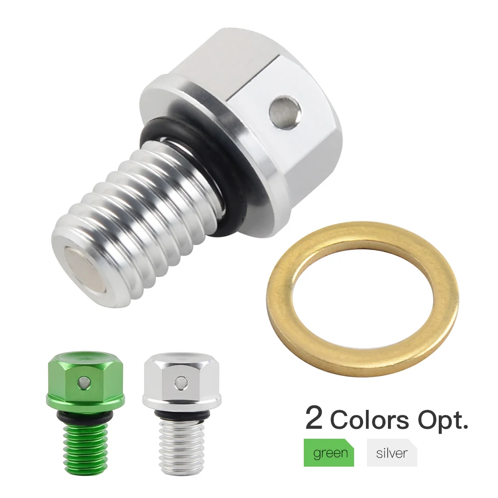 For Kawasaki KX125 KX250 96-2005 KX 65 85 112 125 250 250F 250R 450F 500 M10xP1.5 Magnetic Oil Drain Plug Bolt NiceCNC Motocross