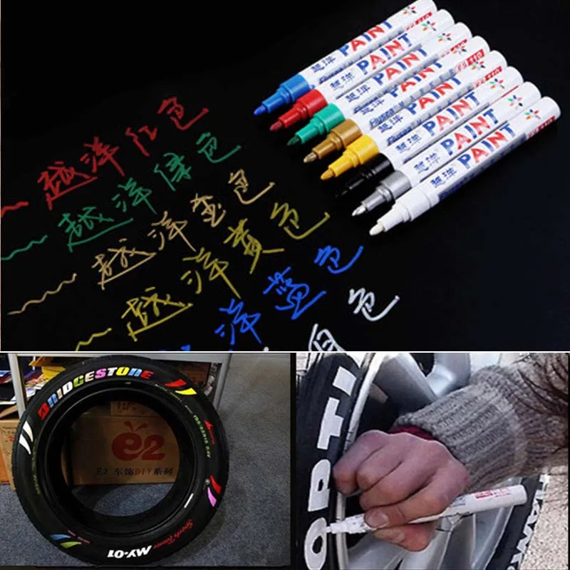 Car Motorcycle Auto Wheel Tyre Tire Paint Marker Pen Colorful Waterproof Car Wheel Tyre Tire Tread Paint Markers Car Accessories