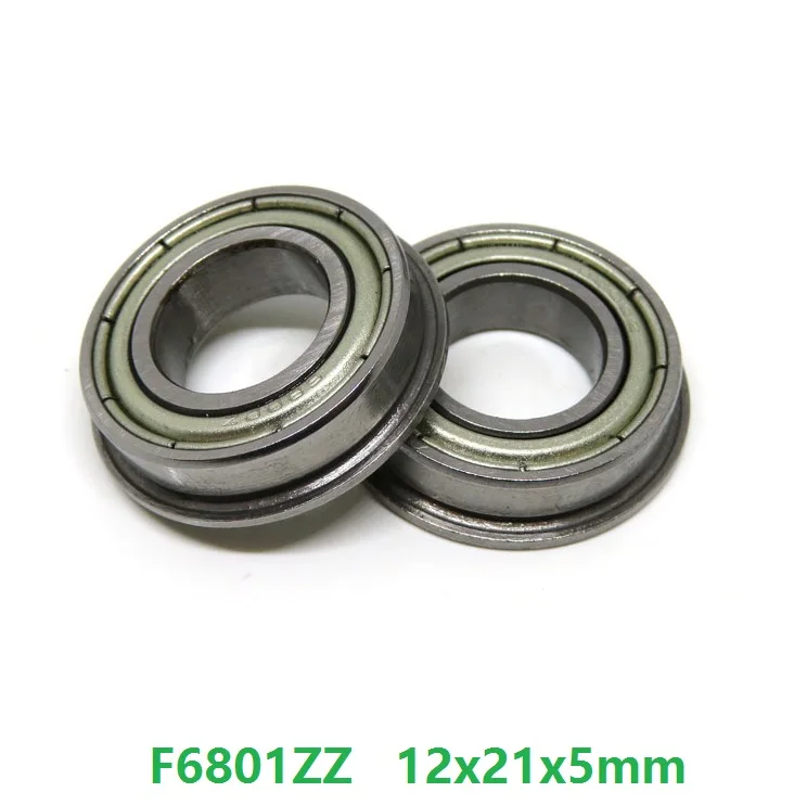 

200pcs/lot Flanged bearing F6801ZZ F6801-ZZ Z 12x21x5 flange deep groove ball bearings 12*21*5 mm