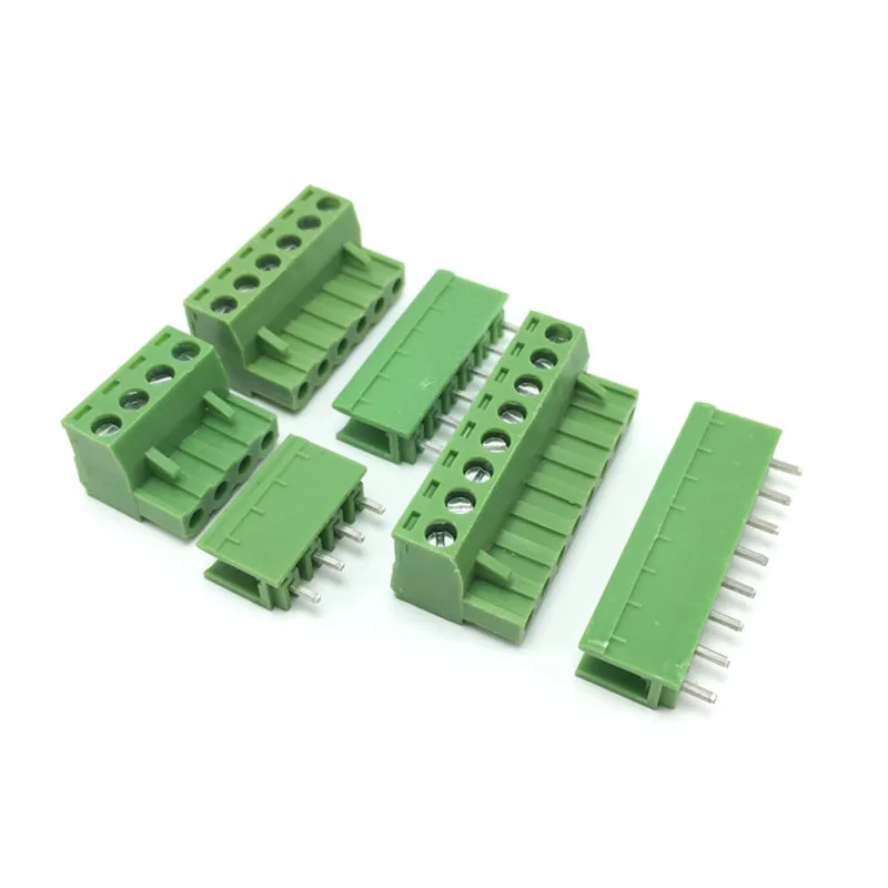 5Set 5.08mm 2/3/4/5/6/7/8/10P Screw Plug-in PCB Terminal Block 2EDGK 2EDGV Open Straight Pin male/female Pluggable Connector