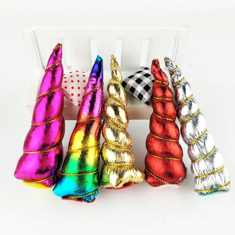 7.5x10cm10pcs/lot Mix Color Unicorn Horns headband,Girls Kids Felt Padded Unicorn headband Hair Accessories DIY Unicorn Party