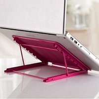 Portable Folding/Adjustable Mesh Laptop Notebook/ Book/ipad Table /Desk/ Tray /Stand /Cooling Stand,Hot Pink