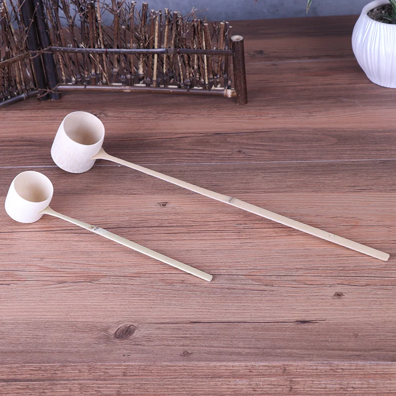 Wooden Water Scoop Long Handled Spoon Cooking Tools Colher Tableware Kitchenware Japanese Soup Spoon Ladle Water Bailer