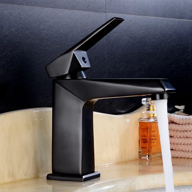 

Bathroom Mini Stylish Elegant Rose Gold Basin Faucet Oil rubbed bronze Sink Faucets Mixer Tap Square Shape Ceramic Valve Crane