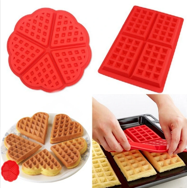 DIY Cake Mould Silicone Waffle Mold Kitchen Bakeware Cake Baking Mould Mold Waffle Tray home gadgets kicthen