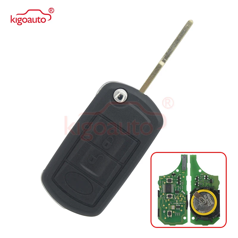 

Kigoauto Flip Key 3button 315Mhz ID46 Chip HU101 Key Blade For Landrover LR3 Remote Key