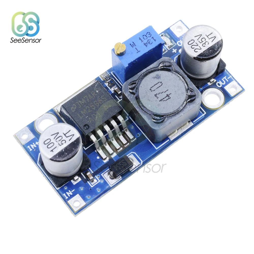LM2596 LM2596S DC-DC módulo de fuente de alimentación reductor ajustable, convertidor Buck de 3,2 V-40V a 1,25 V-35V, regulador de voltaje