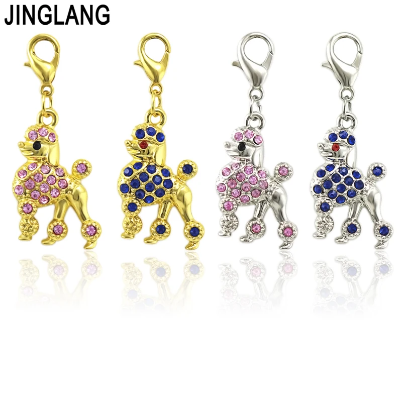 

JINGLANG 50 Pieces Rhinestone Dog Charm Best friend mom Charms Pendant Jewelry Wholesale