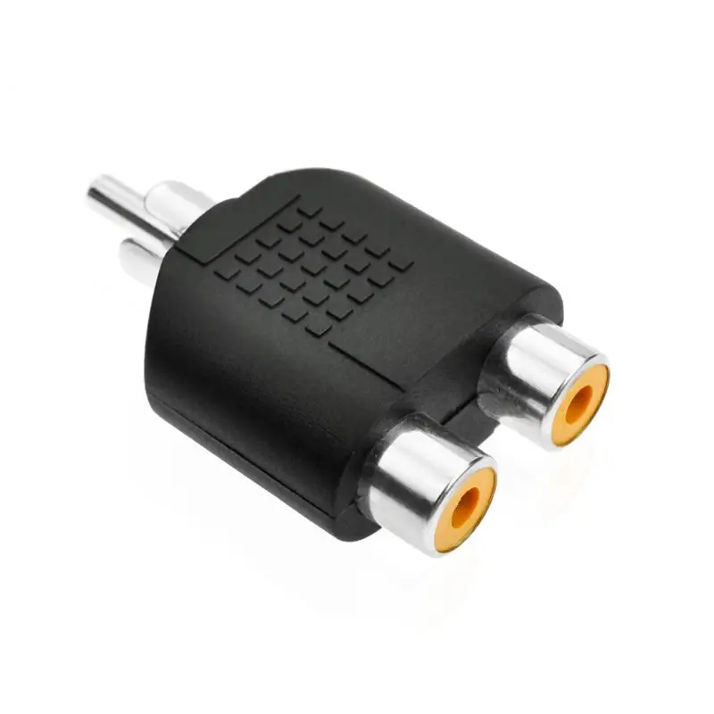 10 cái/lô RCA Nam Cắm Dual Hai RCA Nữ Jack Âm Thanh Splitter Adapter