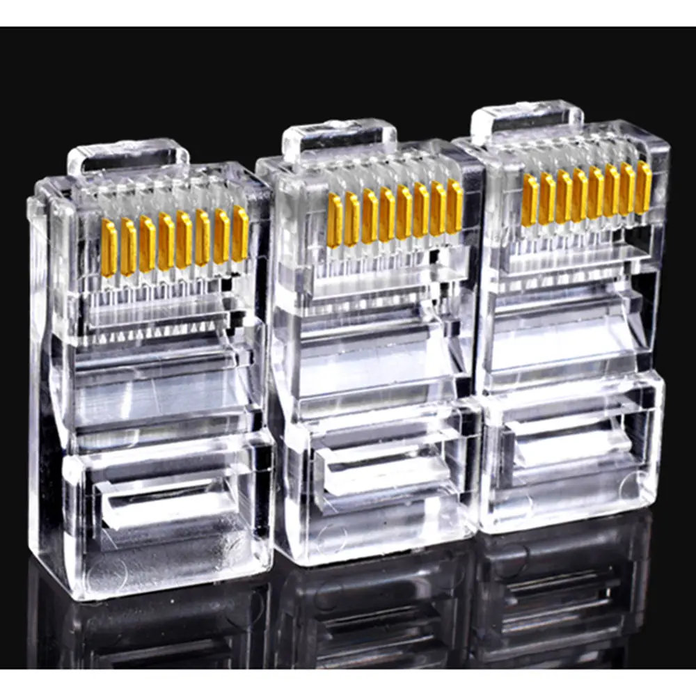 25Pcs Gold plated RJ45 Net Network Modular Plug Cat5 CAT5e Connector New Drop Shipping