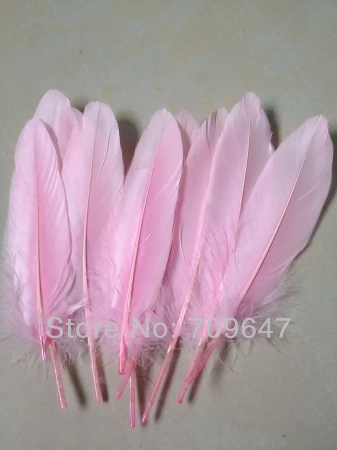 

200Pcs/Lot 6-8inch/15-20CM Beautiful Light Pink goose Satinette feathers for wedding flowers, fascinators,hats&flapper headdress