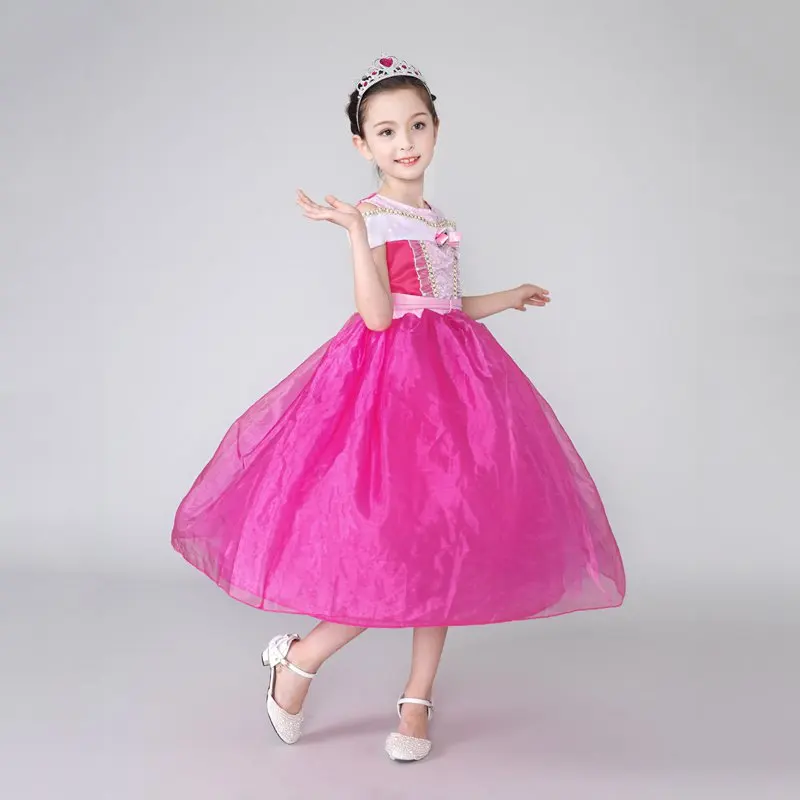 Disney Fancy Princess Dress Sleeping Beauty Clothing Girls Fairy Tale Aurora Party Vestidos Carnival Children Costume Cosplay