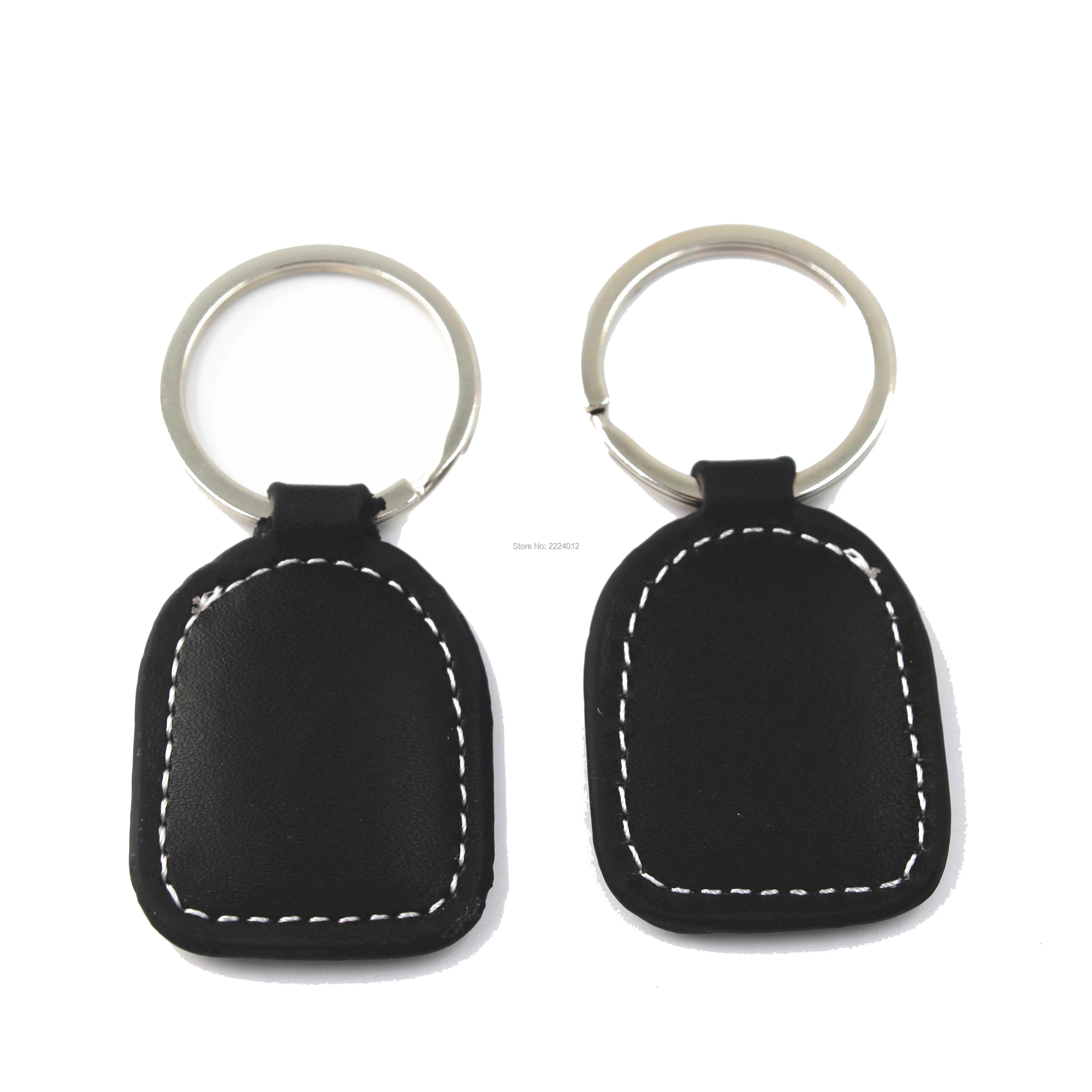 125Khz T5577 T5557 T5567 Rewritable Leather rfid Key Ring Tag Keychains rfid Keyfob for Copy Duplicate Door Access ID Card