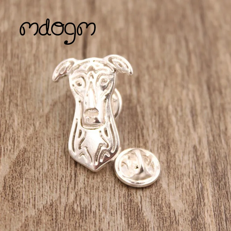 Mdogm Greyhound Dog Animal Brooches And Pins  Suit Cute Funny Metal Small Father Birthday Fahion Gift For Male Men B135