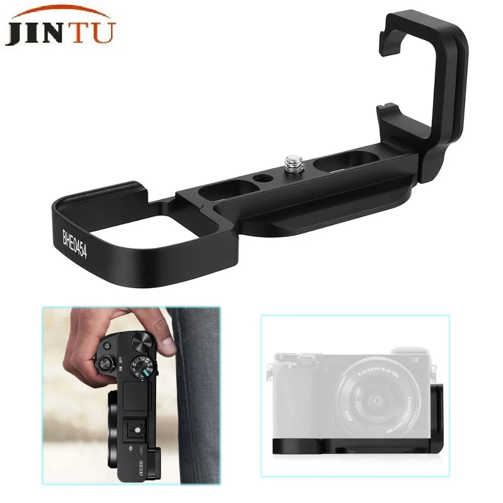 JINTU Metal L-Plate Bracket Hand Grip for Sony Nex A6000 A6300 mirrorless Camera Quick Release bracket