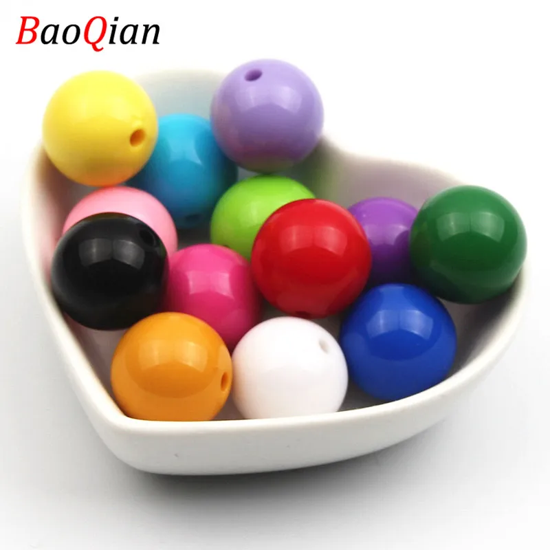 Cheap Fashion Bubblegum Colorful Beaded Acrylic Beads For Necklaces Jewelry Making Bracelet 6/8/10/12/14/16/18/20mm