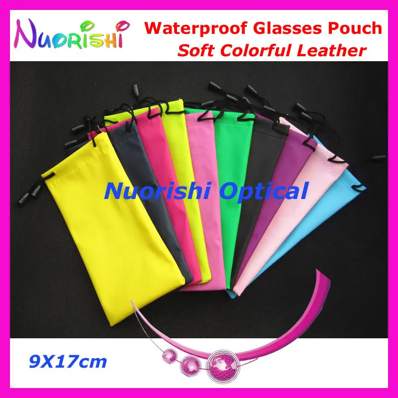 

50pcs Many Fresh Colors Mixed Waterproof Leather Sunglass Eyeglass Glasses Spectacle Soft Pouch Bag Case CP027 free shipping