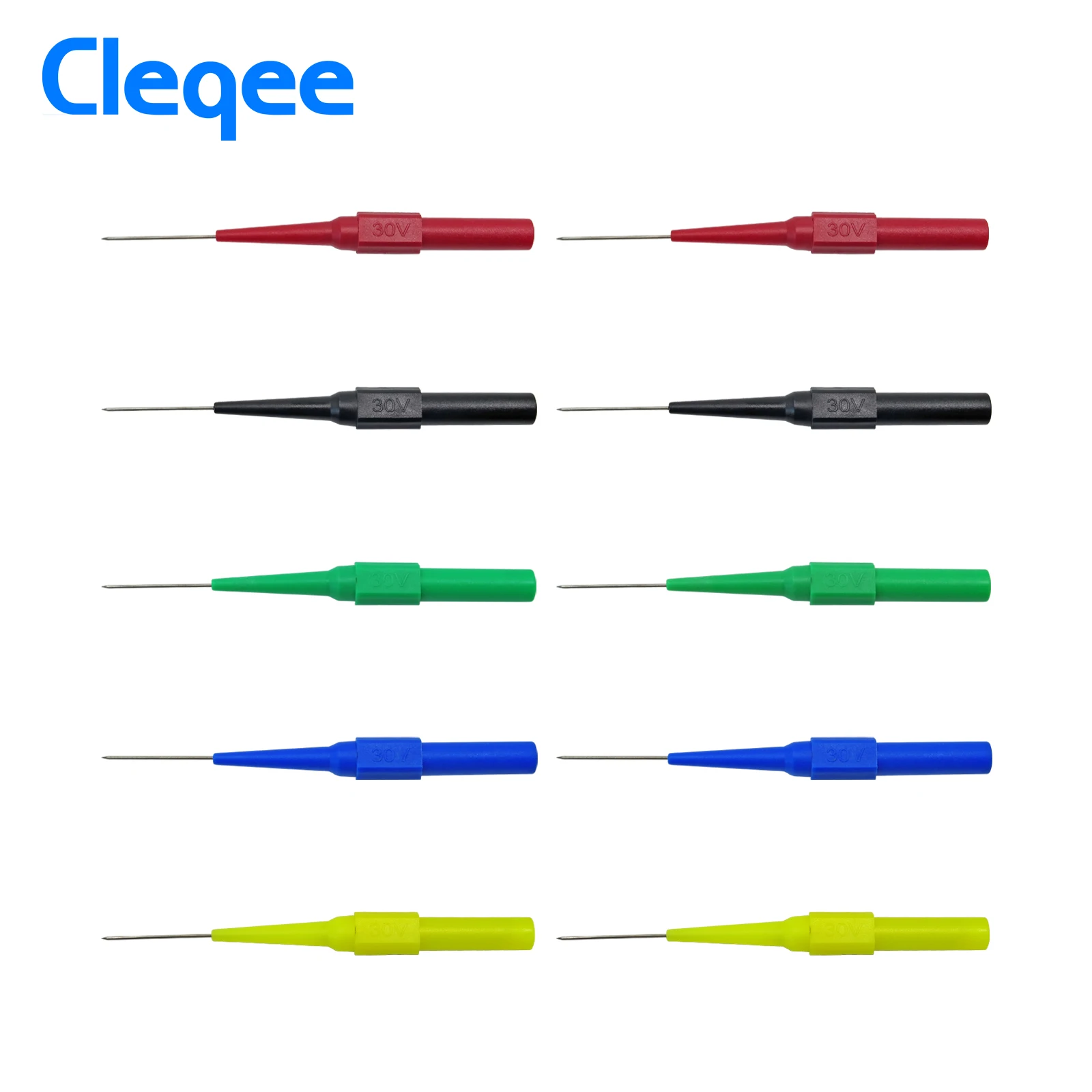 Cleqee P5007 10 stücke Isolierung Piercing Nadel Nicht-destruktiv Multimeter Test Sonden Rot/Schwarz