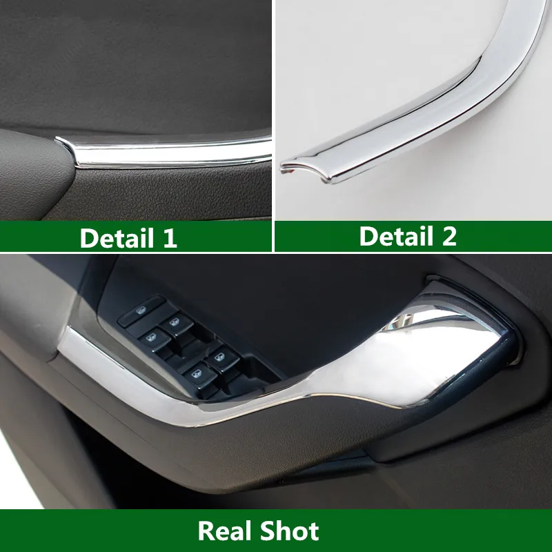 ABS Car Interior Door Handle Cover Armrest Moulding Trim for Skoda Kodiaq / GT 2017 2018 2019 2020 2021 2022 2023 Styling