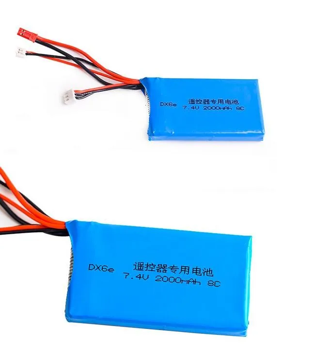 1pcs Lipo Battery 2S 7.4V 2000MAH 8C Lipo Battery For Spektrum DX6E DX6 Transmitter