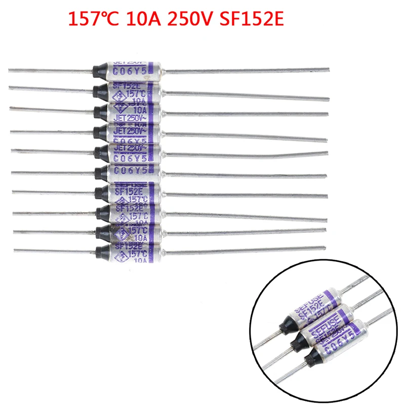 10Pcs/lot SF152E SEFUSE Cutoffs Thermal Fuse 157 Degree 10A / 250V