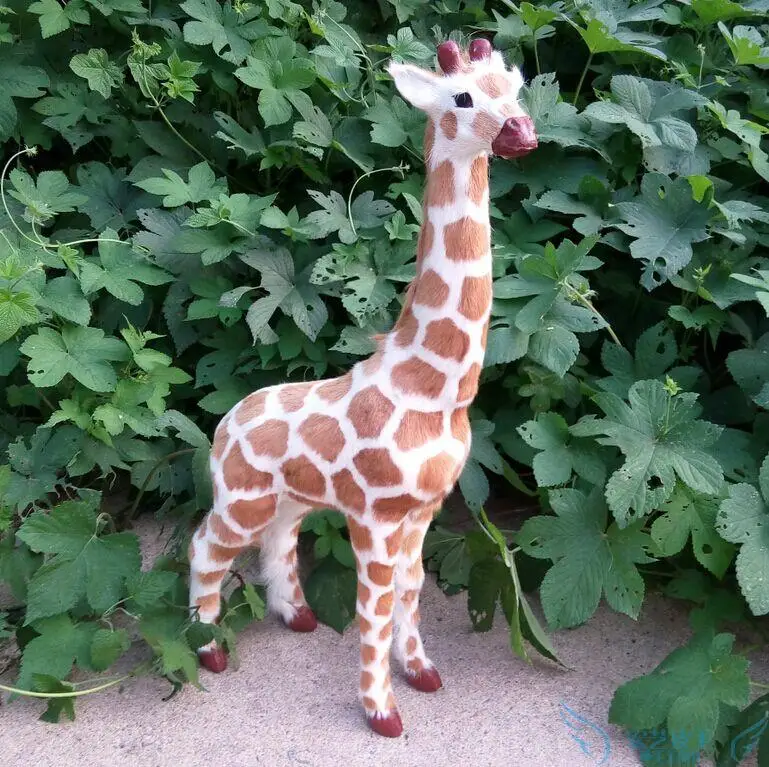 big lovely simulation giraffe toy plastic&fur giraffe model doll about 56x29cm gift a138