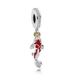 Btuamb New Fashion Silver Color Fish Pendants Beads Fit Brand Bracelets Necklaces For Women DIY Marking Bijuterias Jewelry