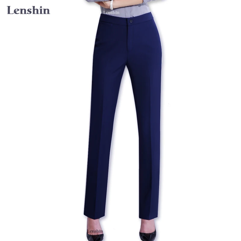 Full Length Professional Business Formal Pants Women Trousers Girls Slim Female Work Wear Office Lady Career Plus Size Clothing