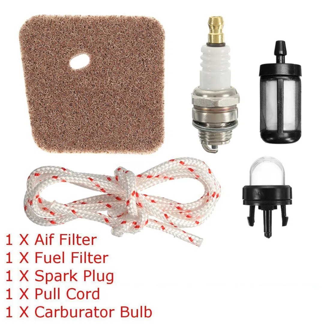 5pcs/set  Air Filter Spark Plug Full Service Kit For HS45 Petrol Hedge Cutter Trimmer