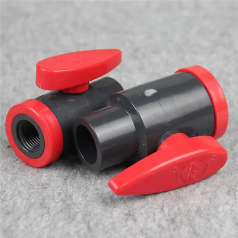 5 Pcs/Lot Black Plastic UPVC National Standard One Side Is Plug Another Side Is Female Thread Inner Diameter 20 mm Ball Valve