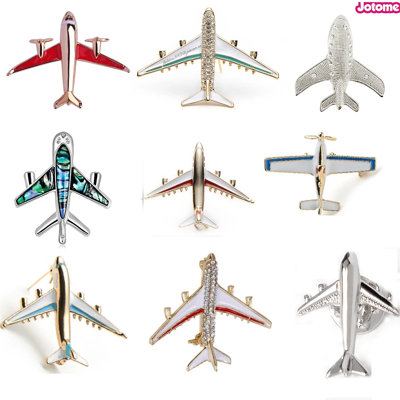 

Gold/silver student Custom Gold Metal 3D Shape Airplane Lapel Pin Brooch aircraft lapel pin for uniform