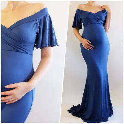 Fashion vestidos para embarazadas maternity photography props vestidos de maternidad para foto shoot pregnancy clothes dress