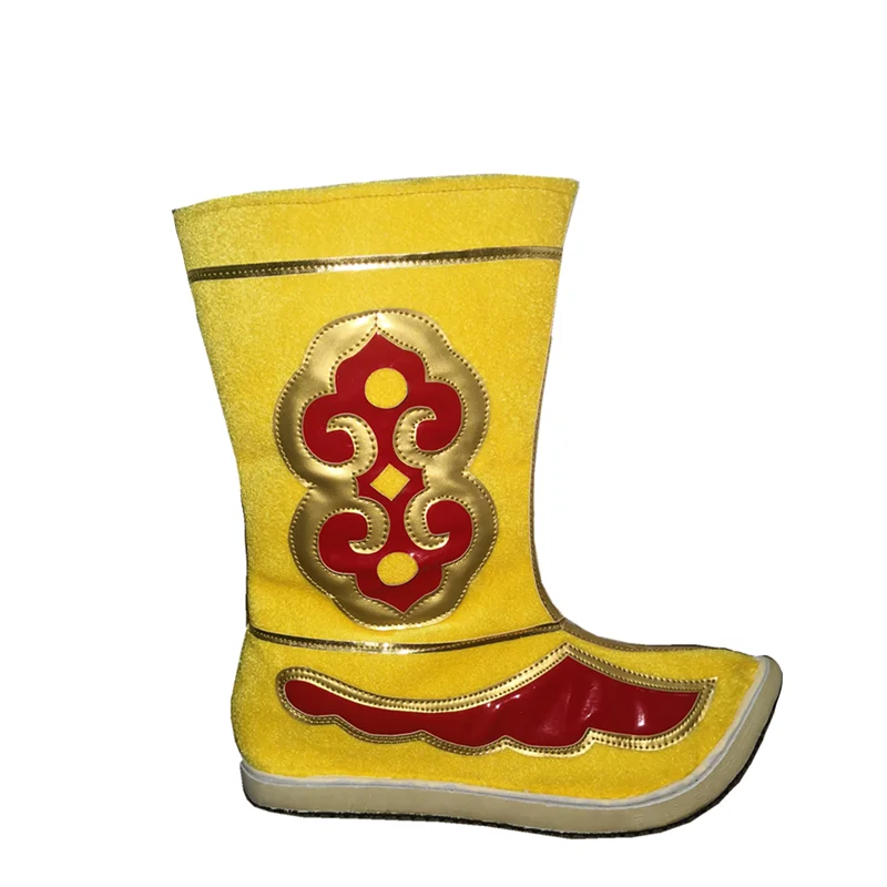 

yellow sun wukong cosplay shoes swordsman cosplay boots vintage historical boots chinese ancient dynasty boots