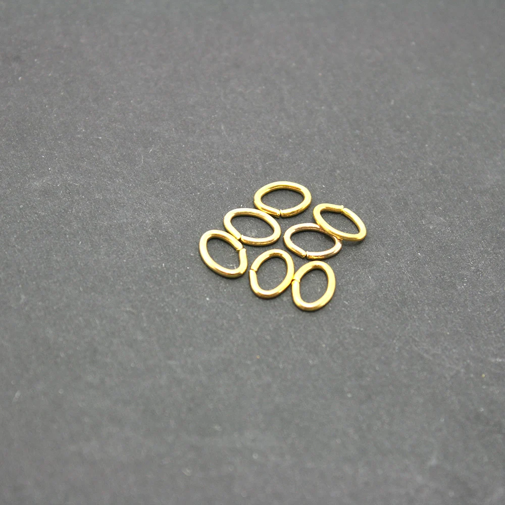 Hot Fashion Approx 200pcs/lot C Shape Oval Shape Open Jump Rings Gold 6*7mm Dia Findings FQA006-19