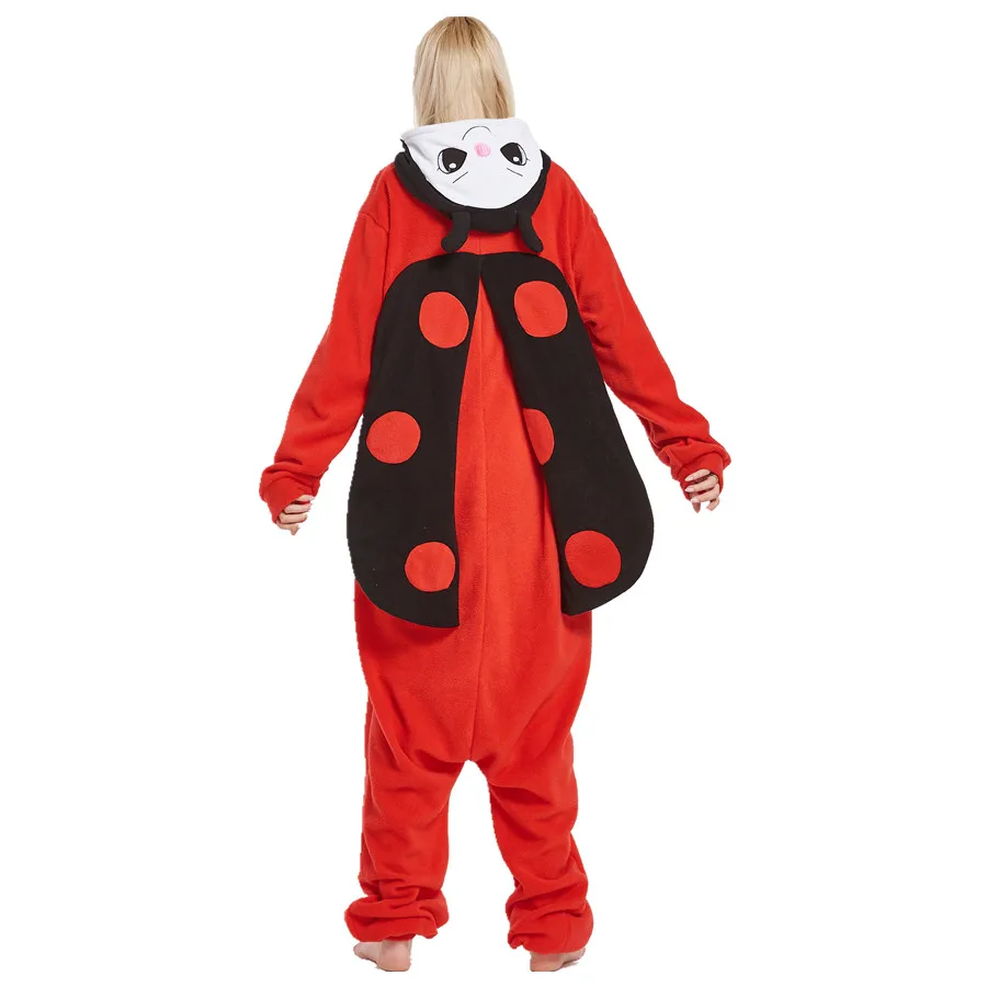 Adults Polar Fleece Ladybug Animal Kigurumi Women's Men's Onesies Pajamas Cosplay Costume for Halloween and Carnival Party