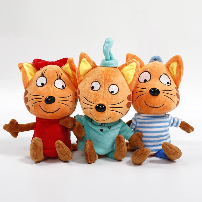 1 pz 20cm/30cm russo tre gattini giocattoli di peluche bambola gattini felici gatto peluche animali di peluche morbidi giocattoli per bambini regali per bambini