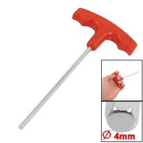 UXCELL 1Pcs 4mm Hex Tip Hex Key Wrench Plastic T-handle Extra Long Arm Hex Wrench Nonslip Grip 11cm Shank Length