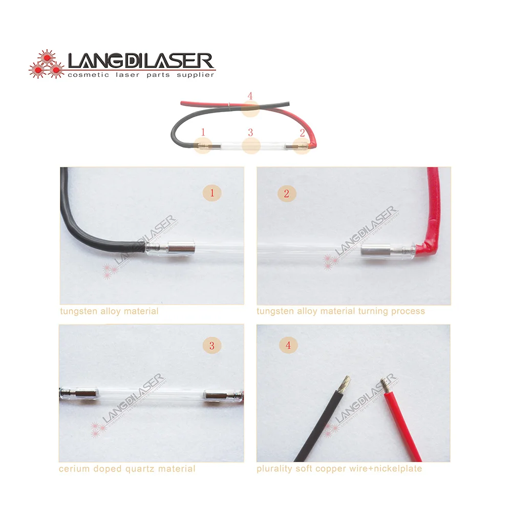 IPL laser bulbs : 9*65*115F - anode bend , IPL flash Lamp for honkonlaser handpeice , Germany heraeus lamps