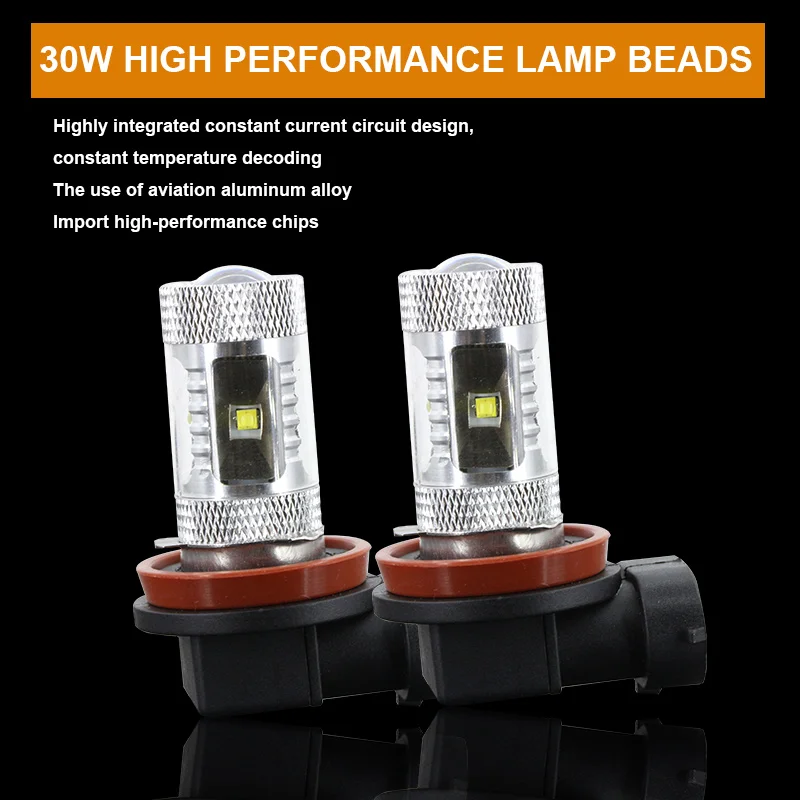 H8 H11 White No Error LED Fog  Day lights Bulb For BMW 3/5-Series 328i 335i E39 525 530 535 540 E46 E60 E61 E92 E93 F10 X3 F25