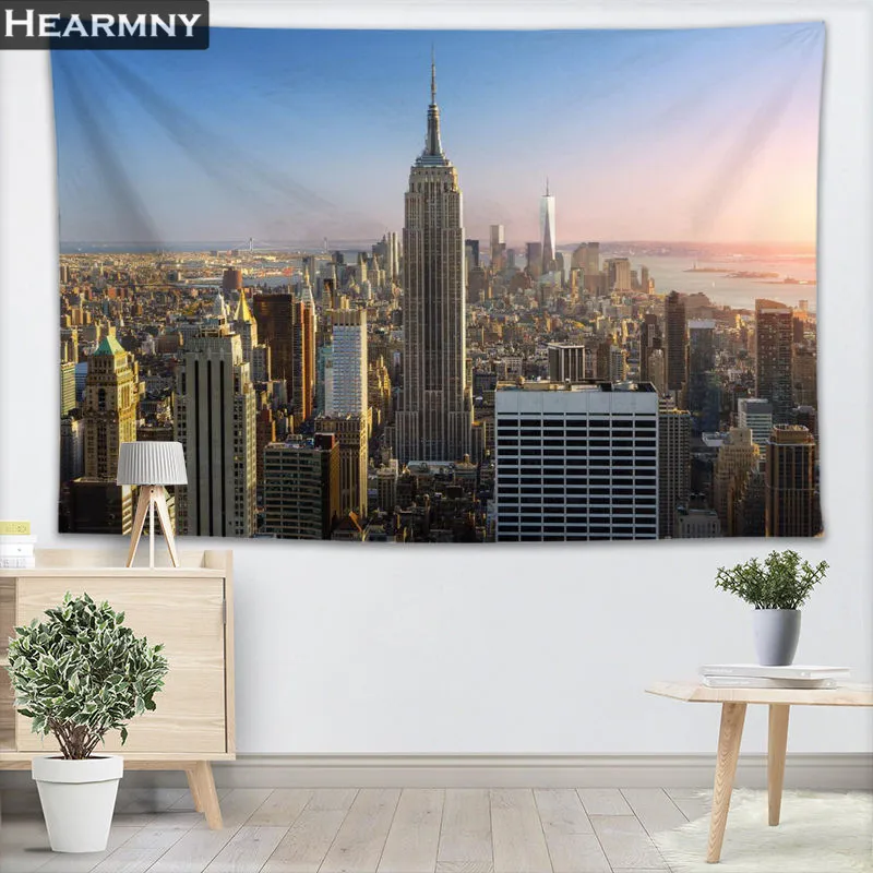 HEARMNY Tapestry New York City Tapestries Wall Hanging Show Piece For Home Decor Wall Carpet Beach Throw Rug Blanket Yoga Mat