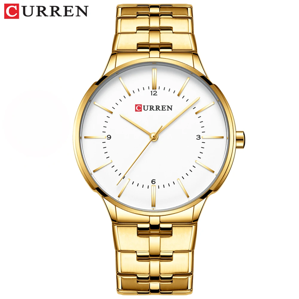 Newest Quartz Watches Luxury Brand CURREN Relogio Masculino Gold Watch for Men Simple Business Wristwatch Mens Clock 2019