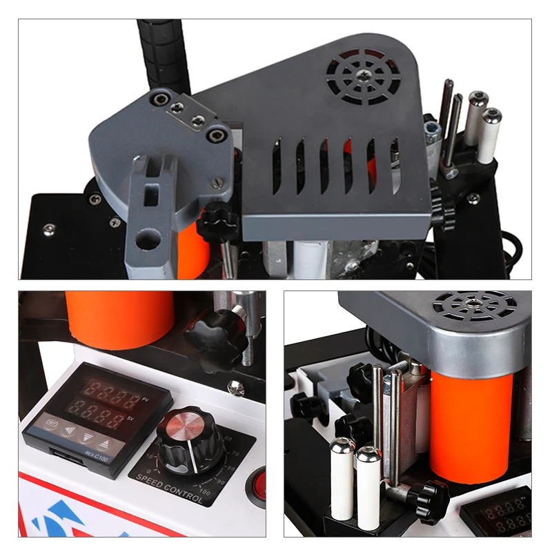 1100W Manual Edge Banding Machine Double Side Gluing Portable Edge Bander Woodworking Edge Banding Machine 110V/220V