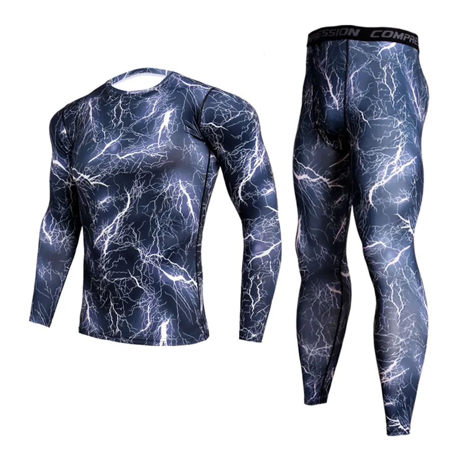 

Thermal Underwear Men Winter Camouflage Sports Cycling Base layer Men Workout set Compression thermal underwear rashgard male